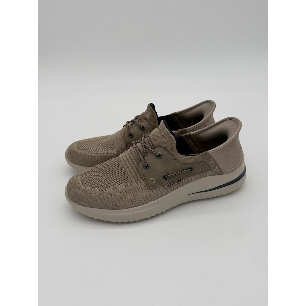Skechers Slip In Delson 3.0 Roth Mens 8.5 Taupe Boat Shoes Hands Free